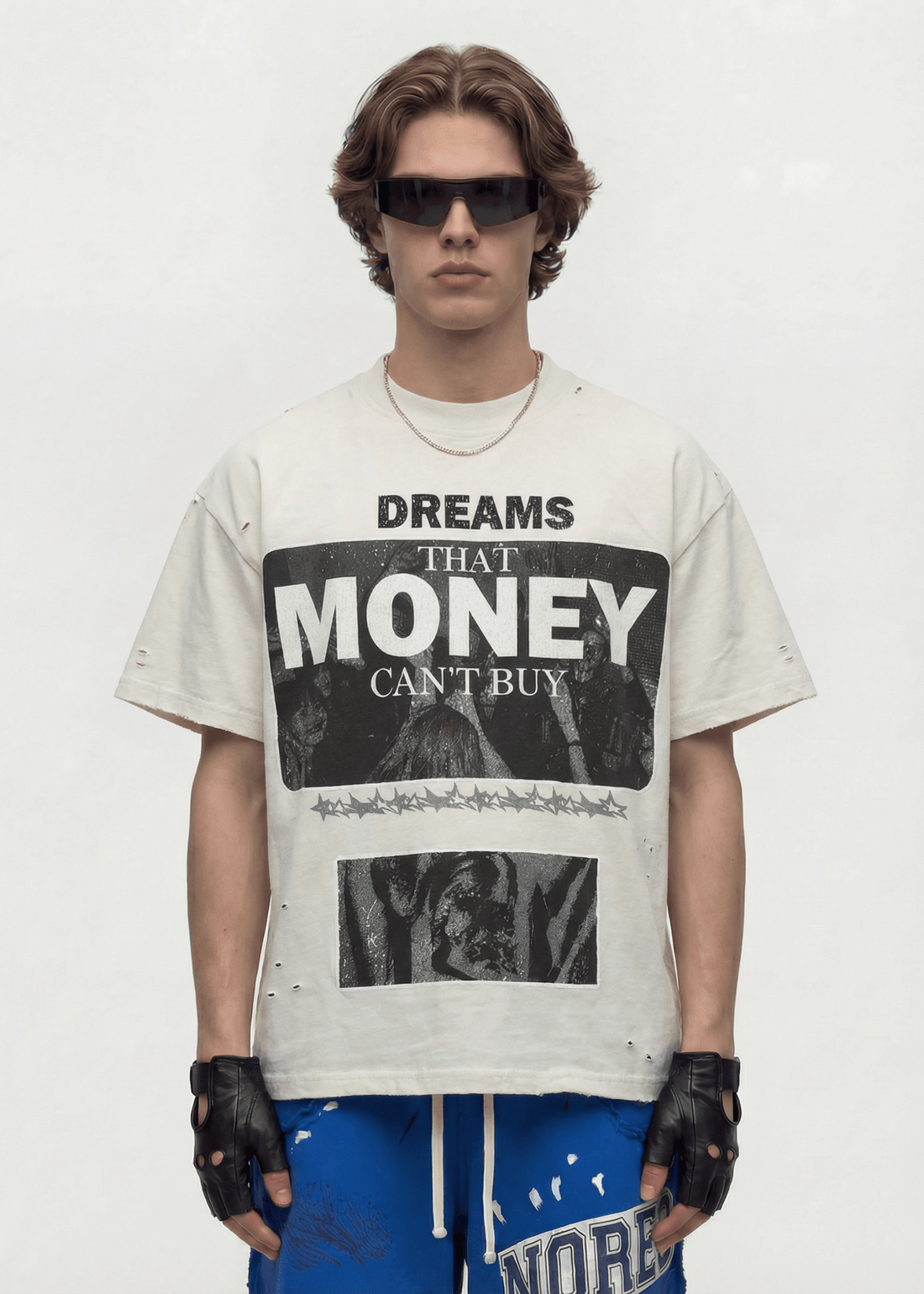 Oversized Letter Print Streetwear Tee - Rick Circus