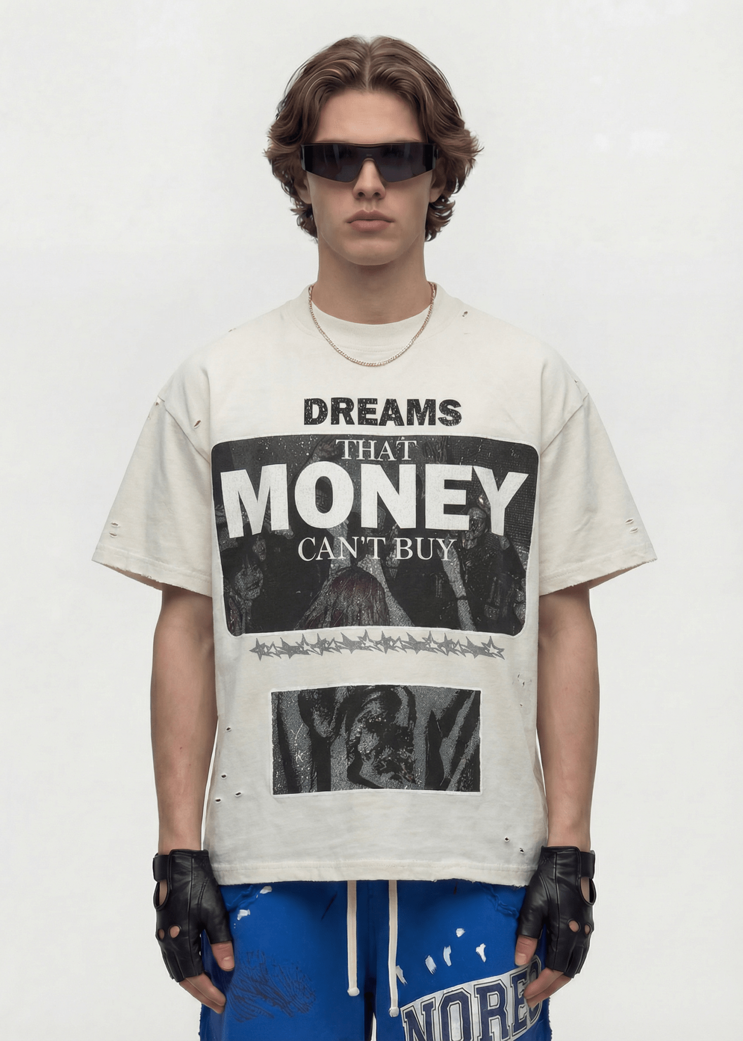 Oversized Letter Print Streetwear Tee - Rick Circus
