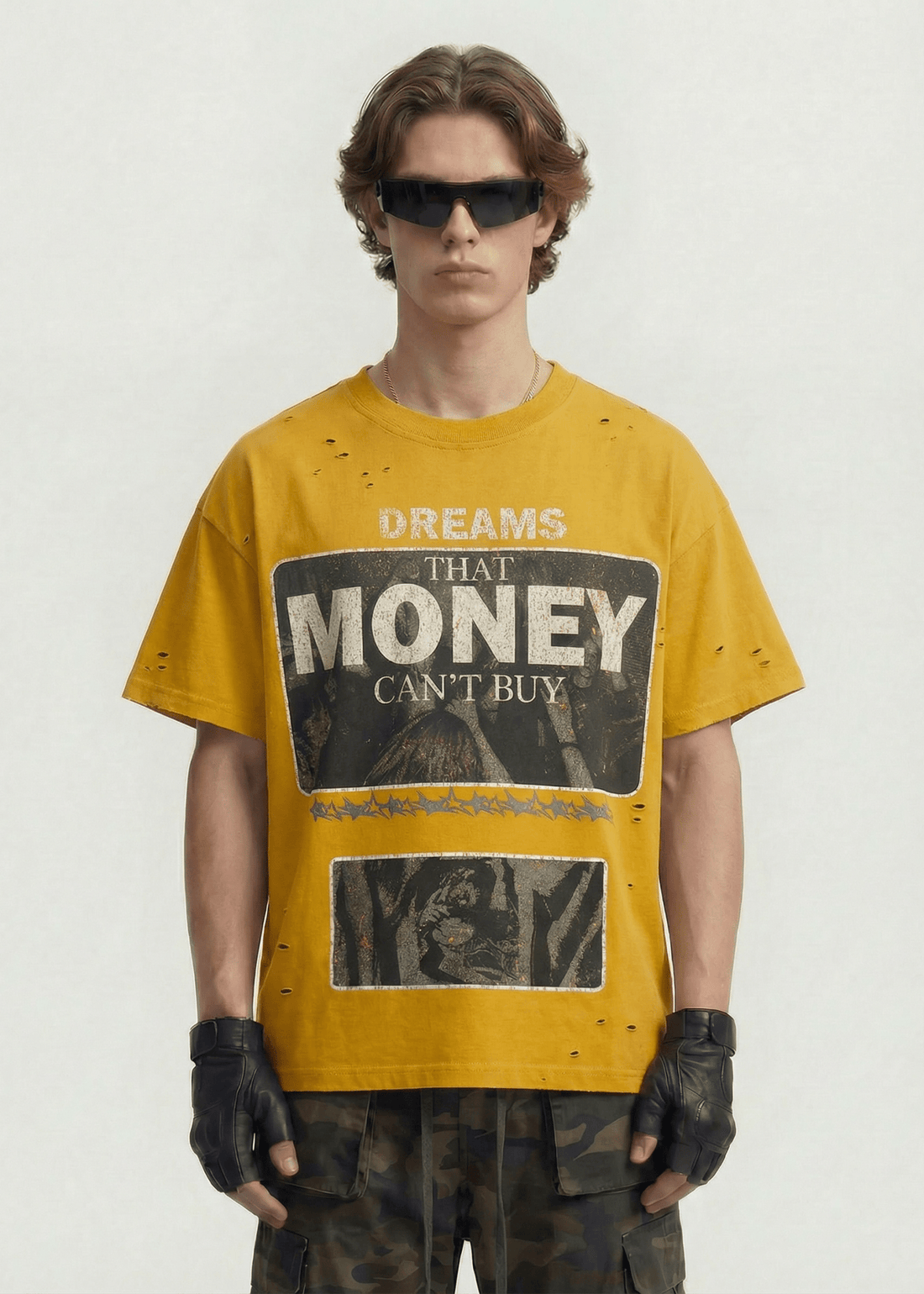 Oversized Letter Print Streetwear Tee - Rick Circus