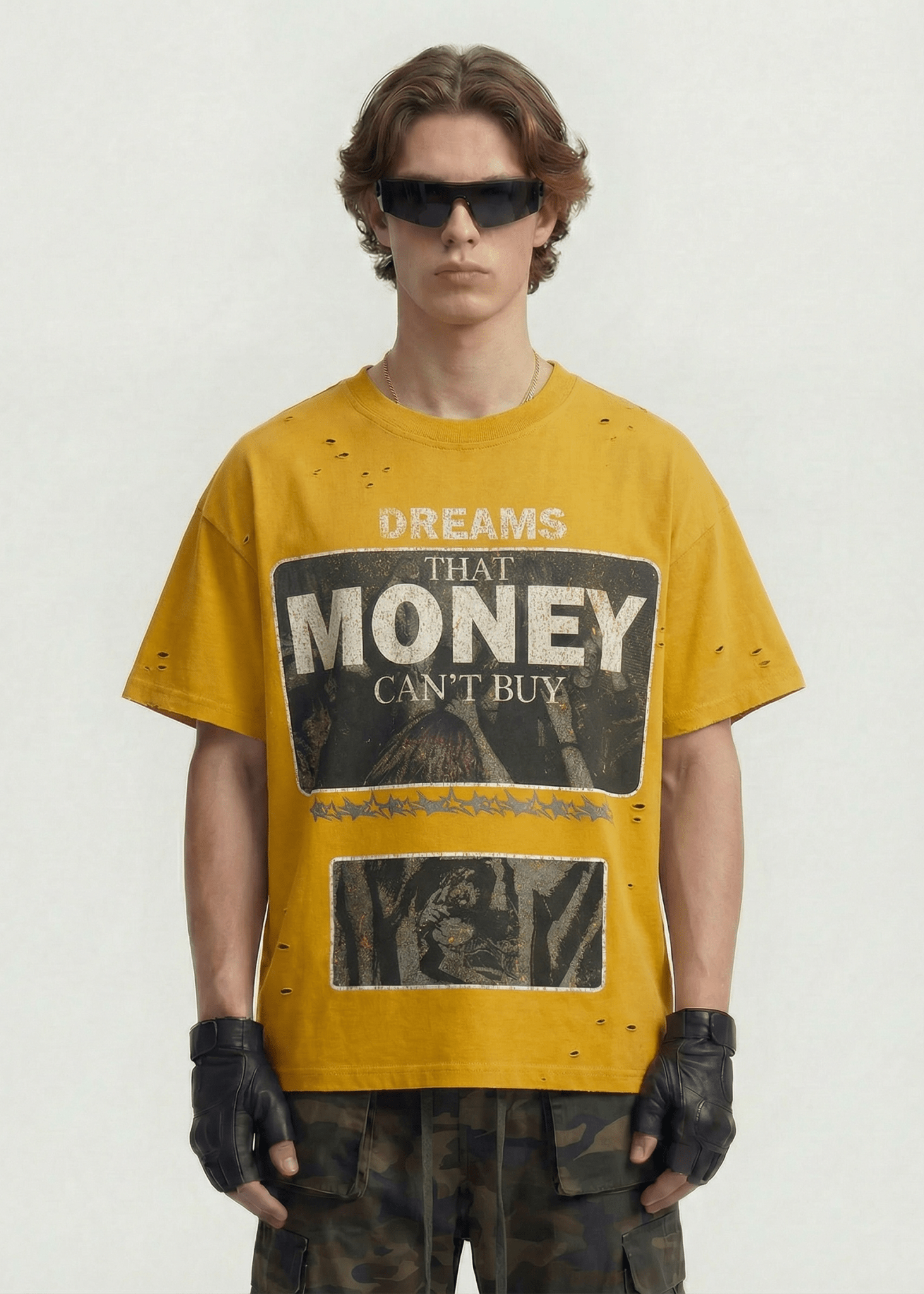 Oversized Letter Print Streetwear Tee - Rick Circus