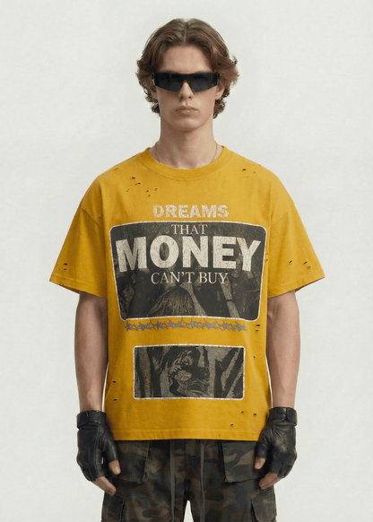 Oversized Letter Print Streetwear Tee - Rick Circus