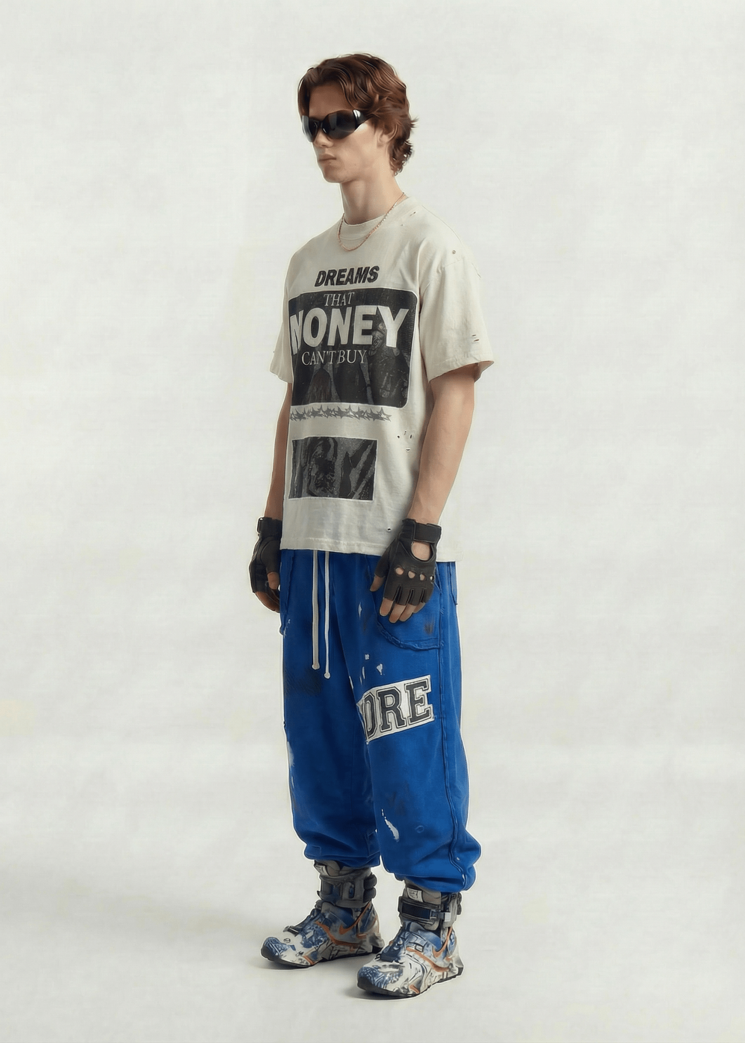 Oversized Letter Print Streetwear Tee - Rick Circus