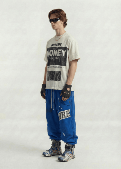 Oversized Letter Print Streetwear Tee - Rick Circus