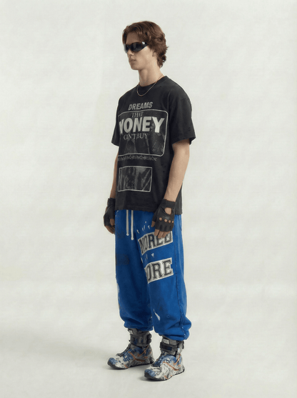 Oversized Letter Print Streetwear Tee - Rick Circus