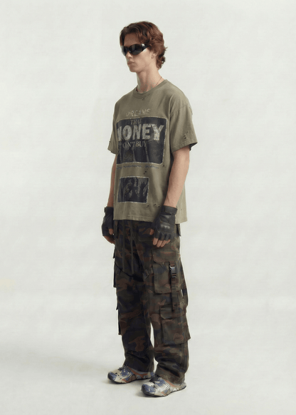 Oversized Letter Print Streetwear Tee - Rick Circus