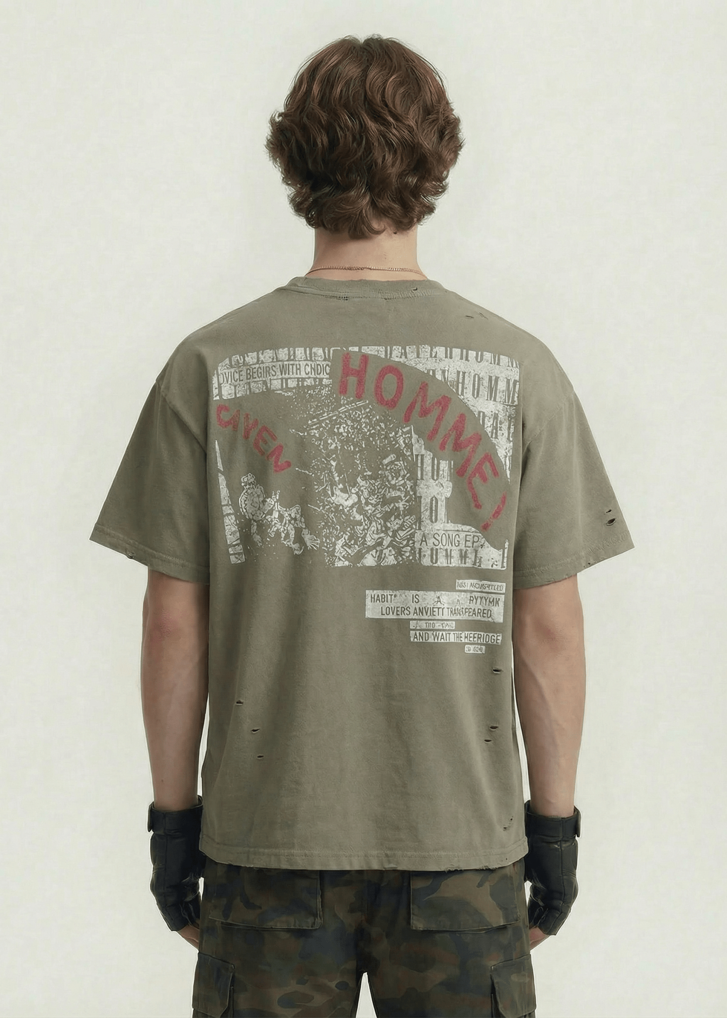 Oversized Letter Print Streetwear Tee - Rick Circus