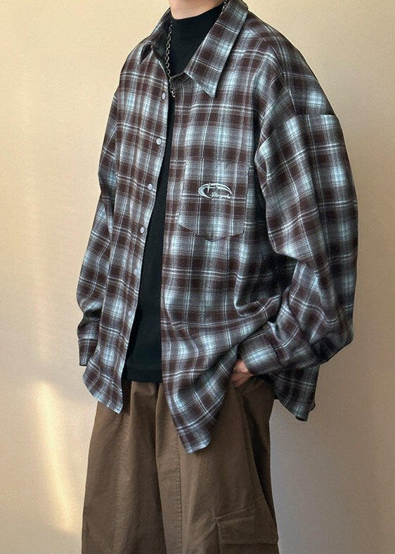 Oversized Plaid Flannel Shirt - Rick Circus