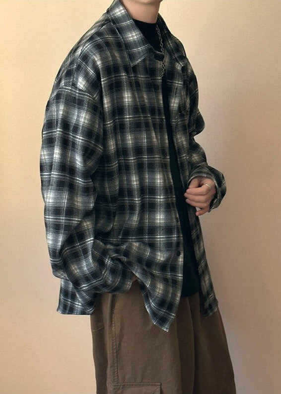 Oversized Plaid Flannel Shirt - Rick Circus