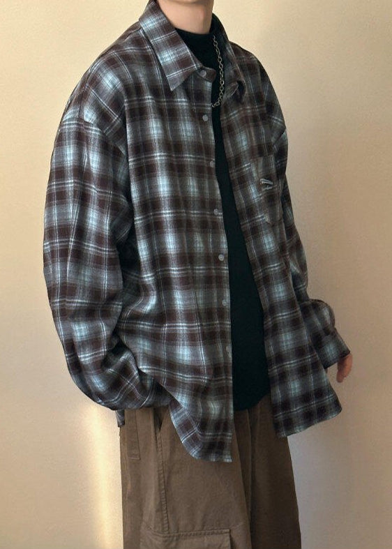 Oversized Plaid Flannel Shirt - Rick Circus