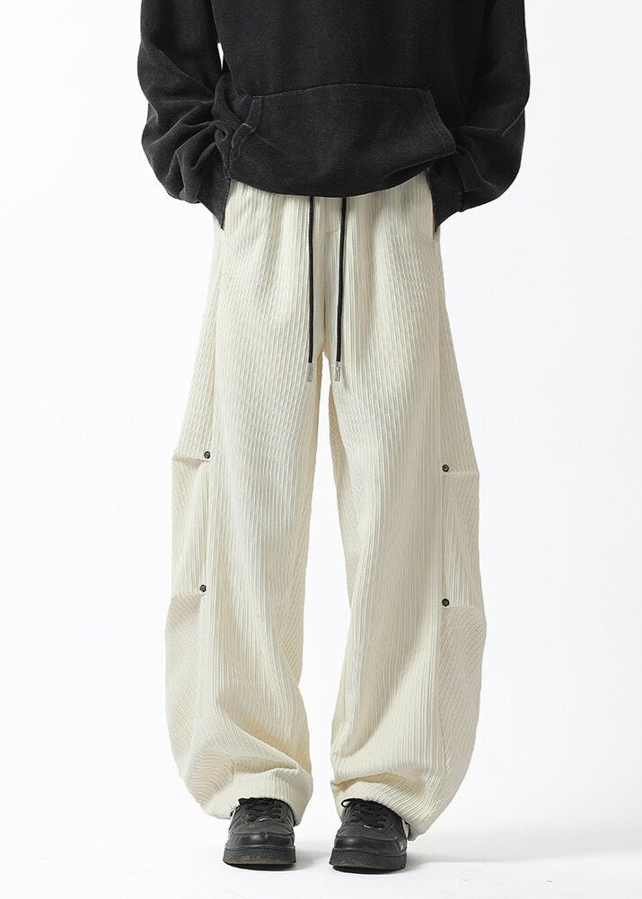 Oversized Ribbed Wide - Leg Pants - Rick Circus
