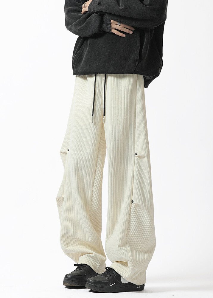 Oversized Ribbed Wide - Leg Pants - Rick Circus