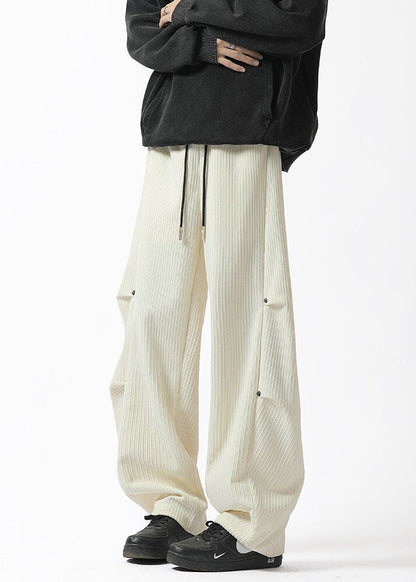 Oversized Ribbed Wide - Leg Pants - Rick Circus