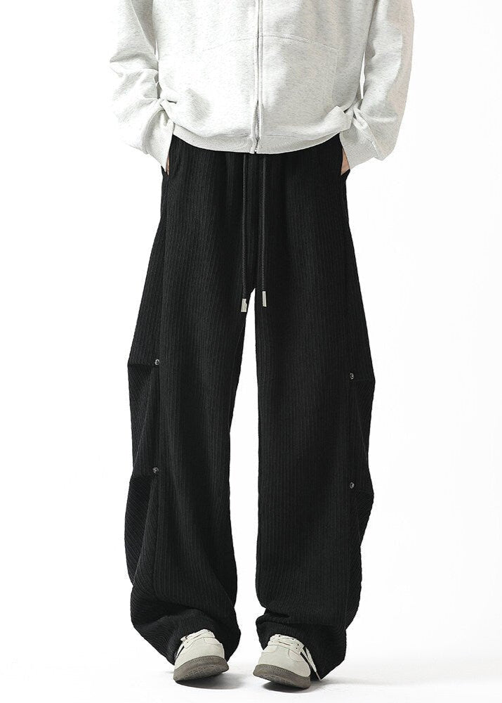 Oversized Ribbed Wide - Leg Pants - Rick Circus