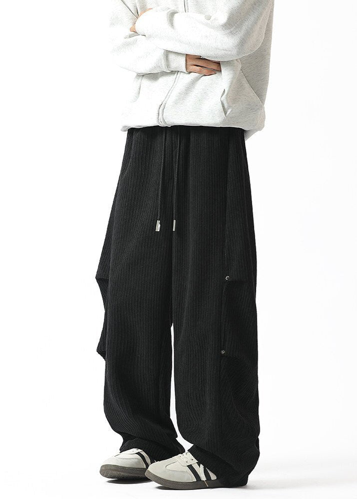 Oversized Ribbed Wide - Leg Pants - Rick Circus