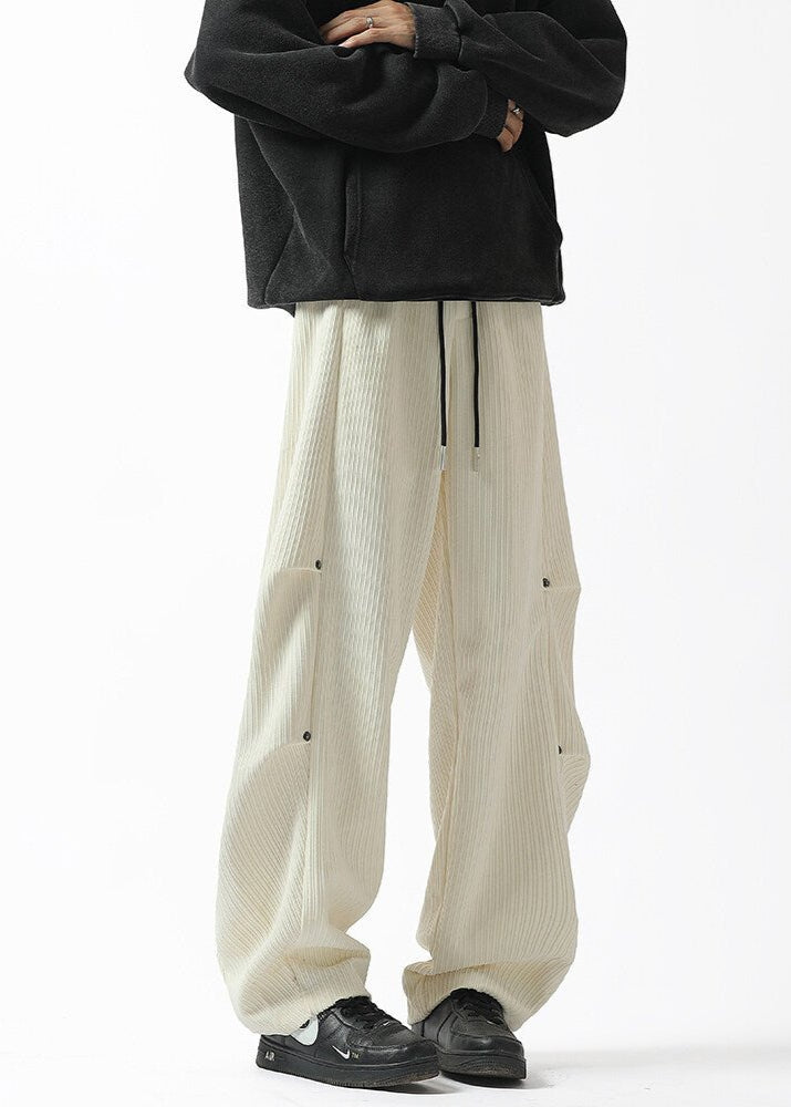 Oversized Ribbed Wide - Leg Pants - Rick Circus