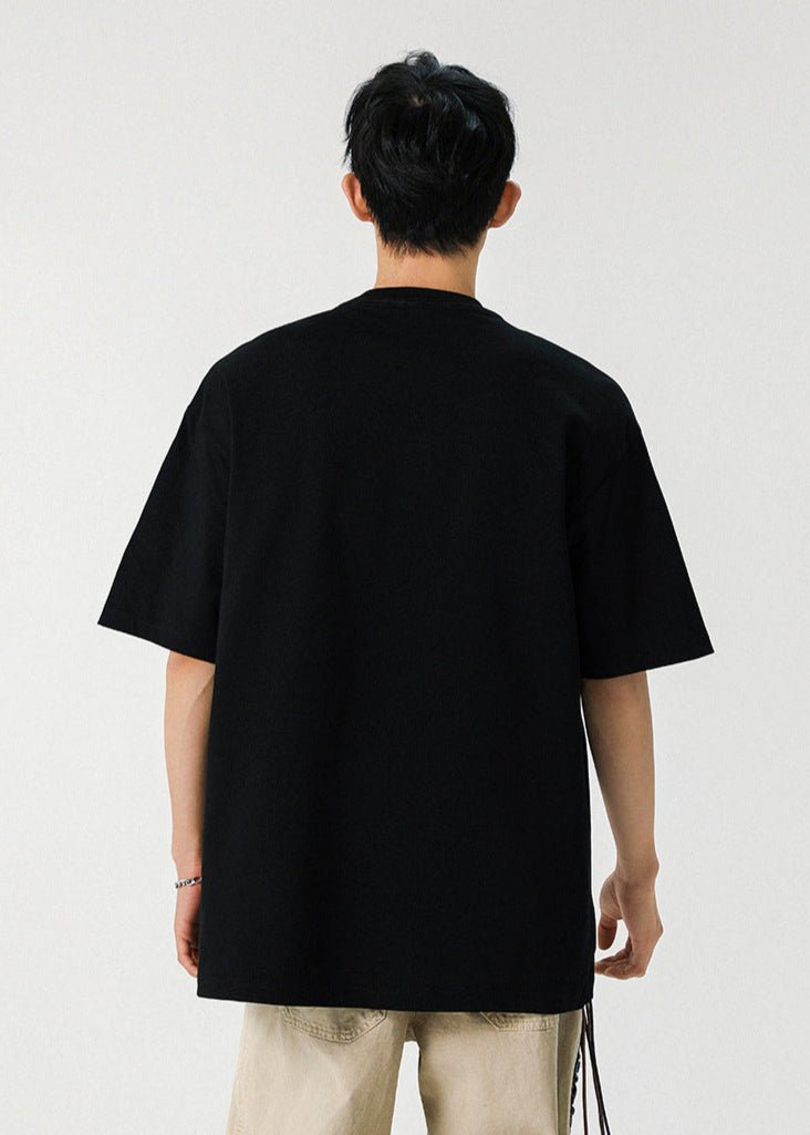Oversized T-Shirt with Twin White Stripes - Rick Circus