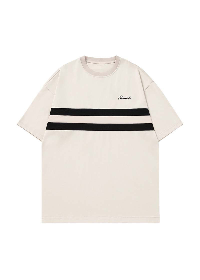 Oversized T-Shirt with Twin White Stripes - Rick Circus