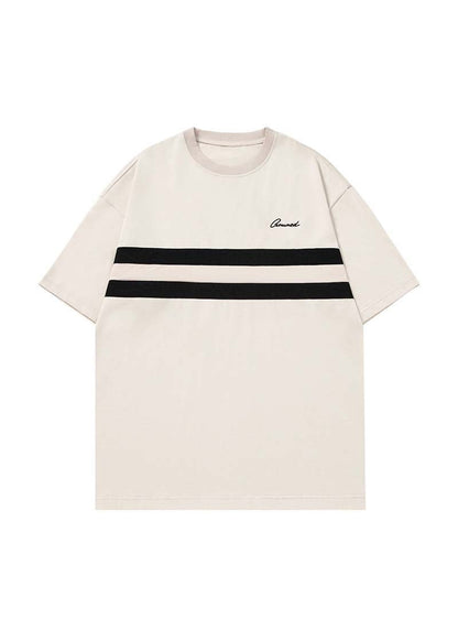 Oversized T-Shirt with Twin White Stripes - Rick Circus