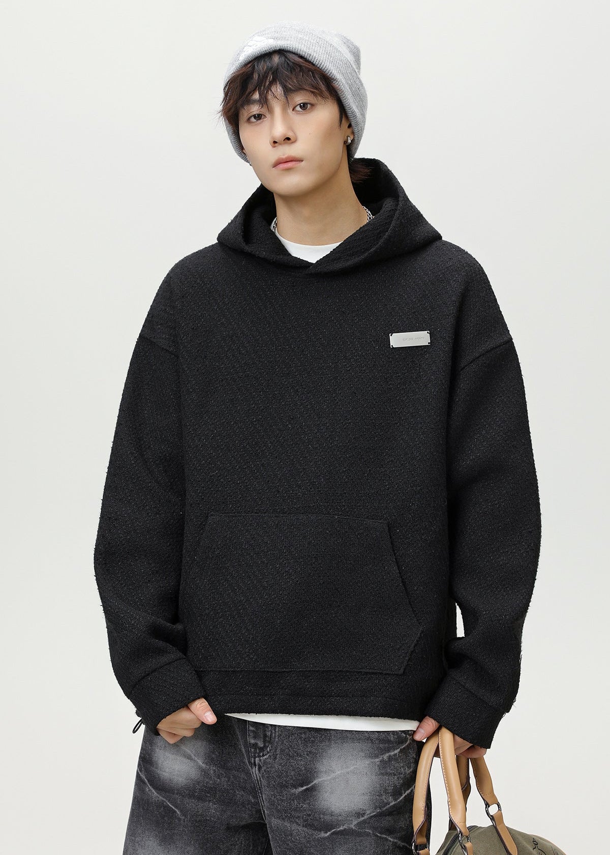 Oversized Textured Hoodie - Rick Circus