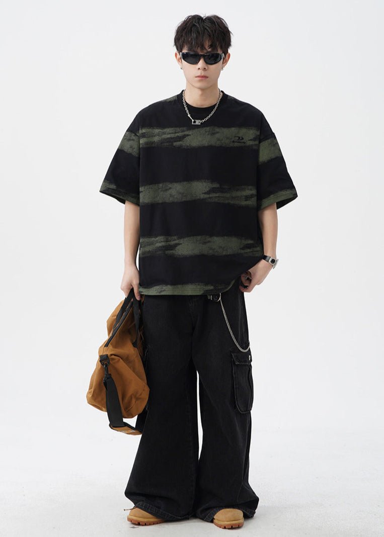 Oversized Tie - Dye Striped T-Shirt - Rick Circus