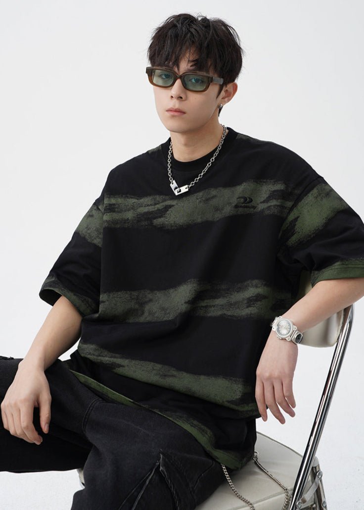 Oversized Tie - Dye Striped T-Shirt - Rick Circus