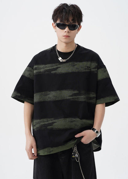 Oversized Tie - Dye Striped T-Shirt - Rick Circus