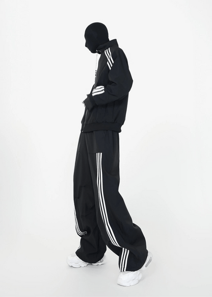Oversized Tracksuit with Triple Stripe Design - Rick Circus