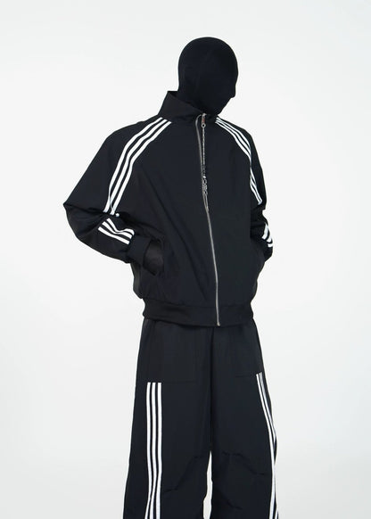 Oversized Tracksuit with Triple Stripe Design - Rick Circus