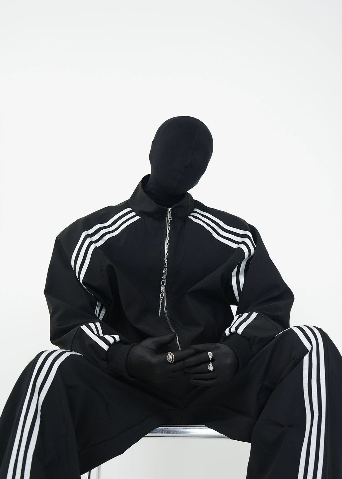 Oversized Tracksuit with Triple Stripe Design - Rick Circus