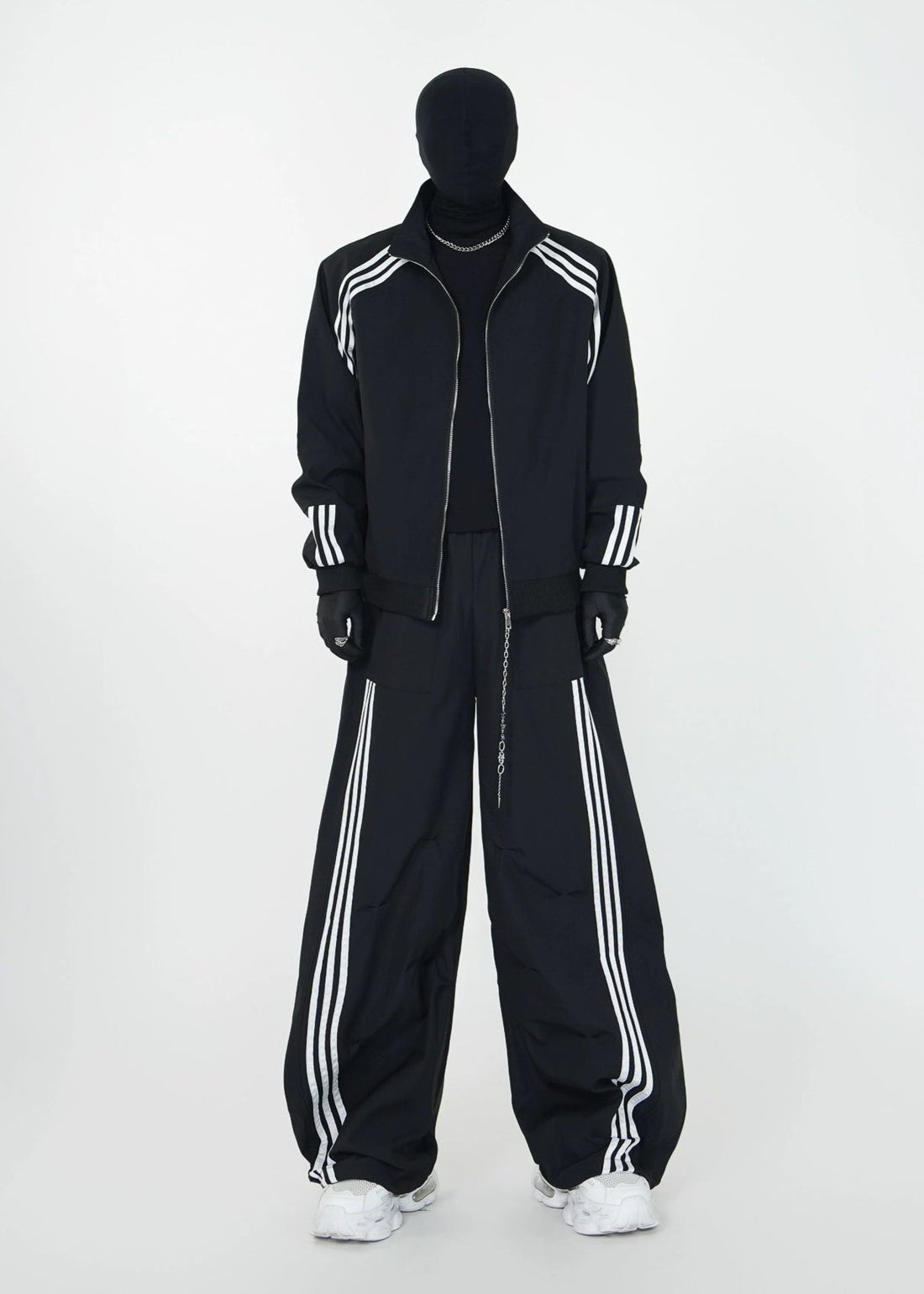 Oversized Tracksuit with Triple Stripe Design - Rick Circus