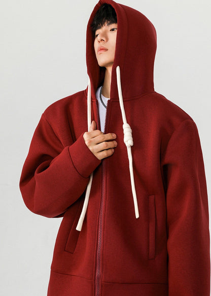 Oversized Zip - Up Hoodie with Knotted Drawstrings - Rick Circus