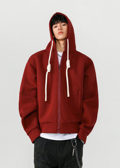 Oversized Zip - Up Hoodie with Knotted Drawstrings - Rick Circus