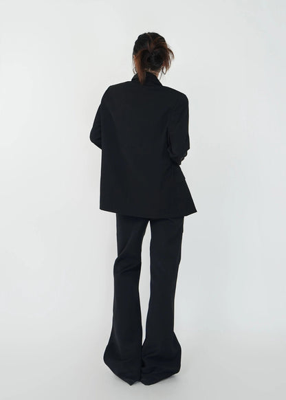Padded Shoulder Blazer with Belted Waist - Rick Circus