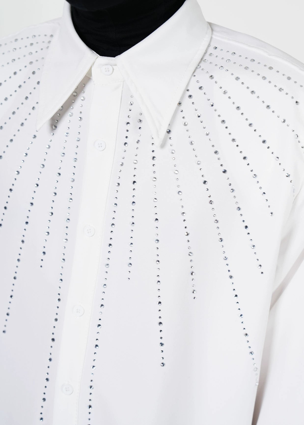 Padded Shoulder Rhinestone Shirt - Rick Circus