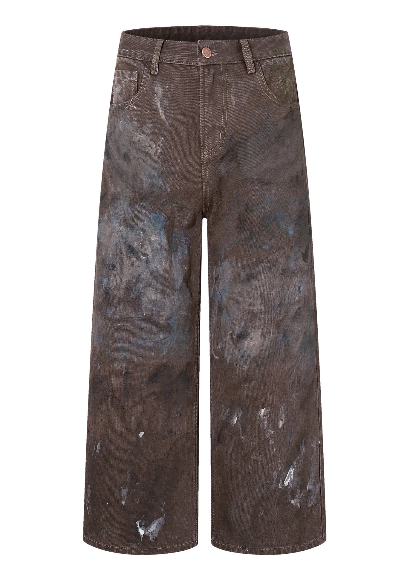 Paint - Splattered Distressed Wide - Leg Jeans - Rick Circus
