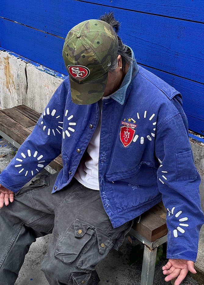 Painted Graphic Cropped Jacket - Rick Circus