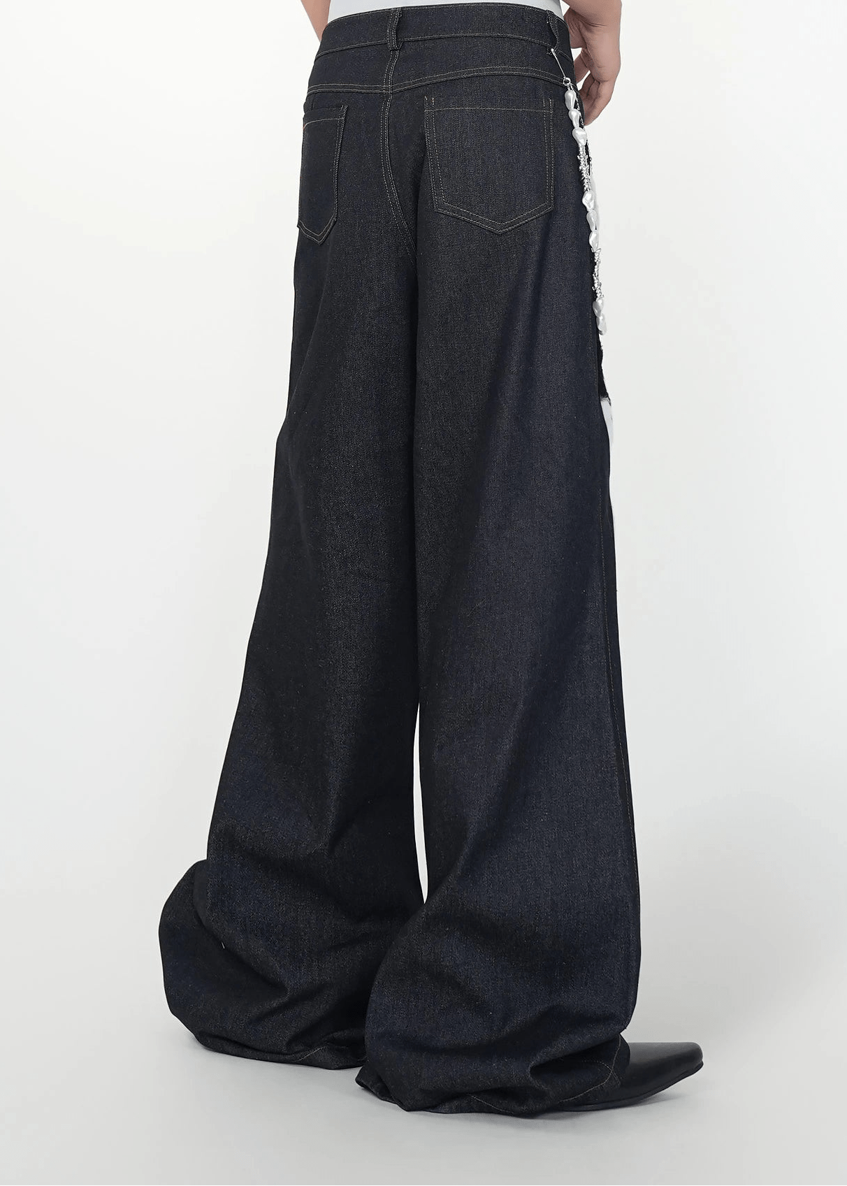 Patchwork Faux Fur Wide - Leg Jeans - Rick Circus