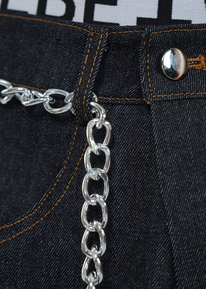 Patchwork Faux Fur Wide - Leg Jeans - Rick Circus