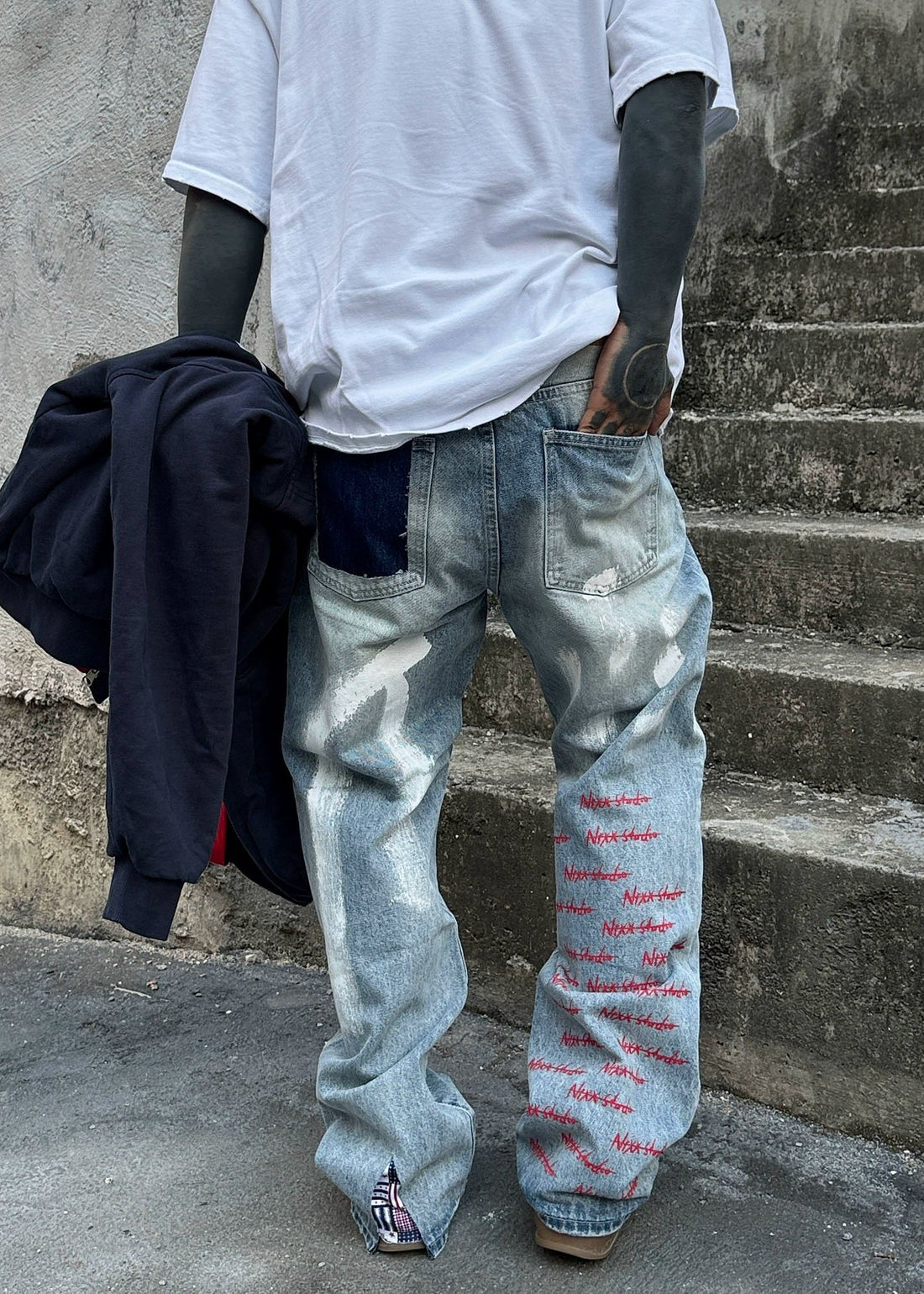Patchwork Tie - Dye Denim Jeans - Rick Circus