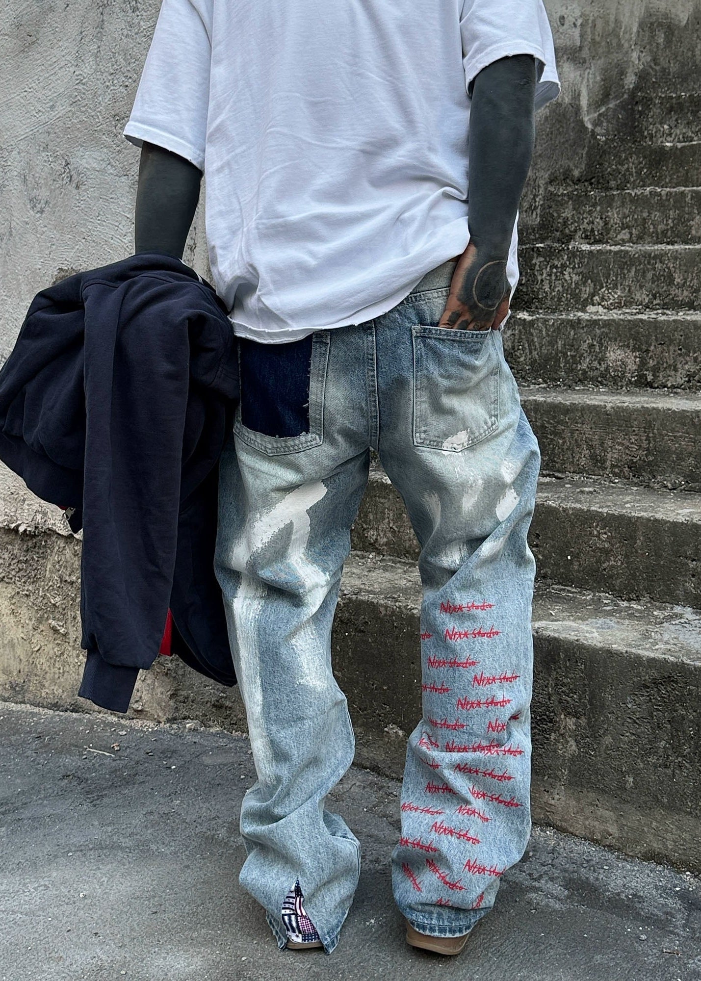 Patchwork Tie - Dye Denim Jeans - Rick Circus