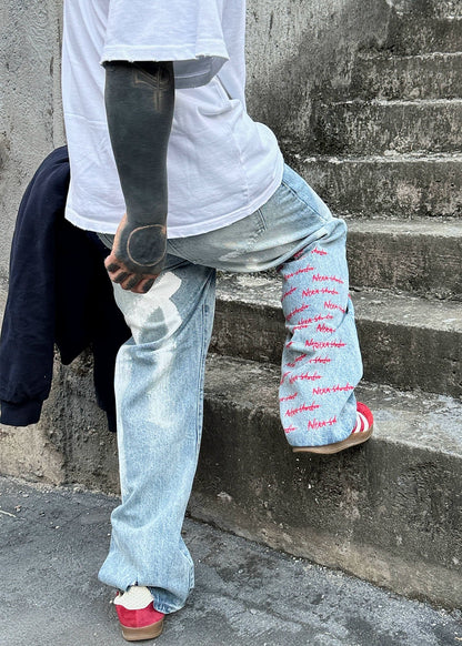 Patchwork Tie - Dye Denim Jeans - Rick Circus