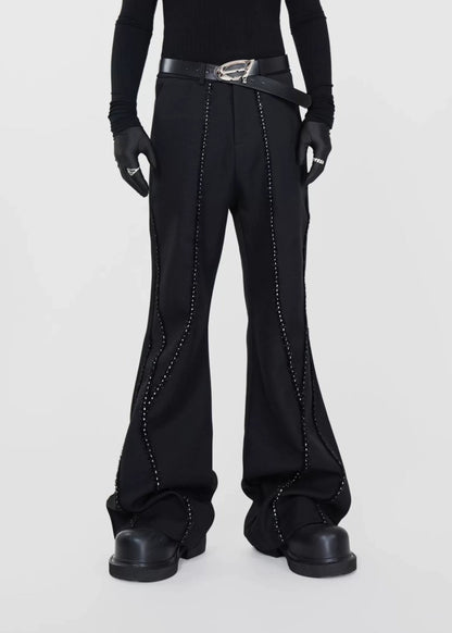 Pearl Studded Flared Pants - Rick Circus