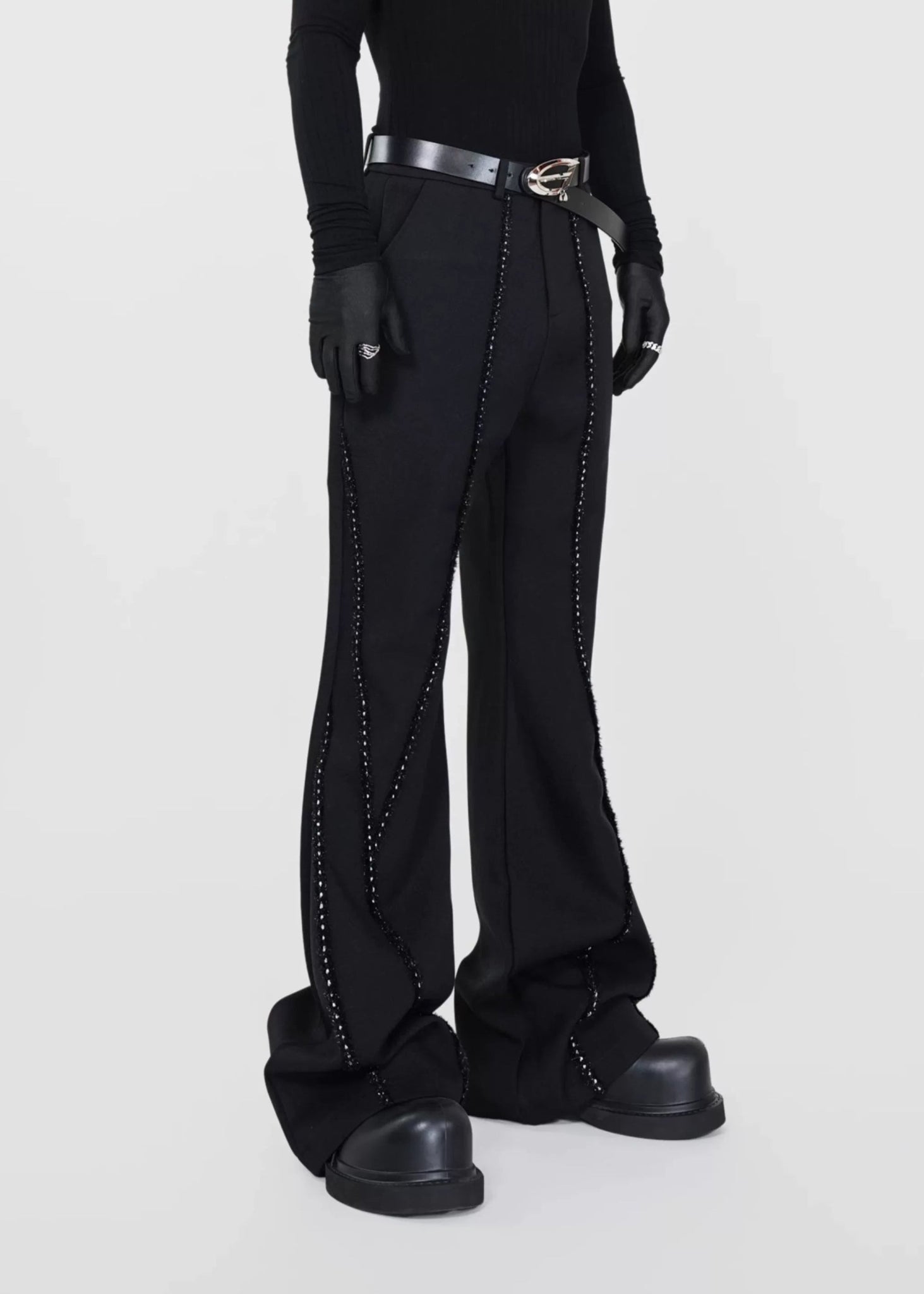 Pearl Studded Flared Pants - Rick Circus