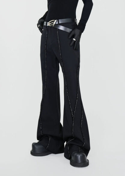 Pearl Studded Flared Pants - Rick Circus