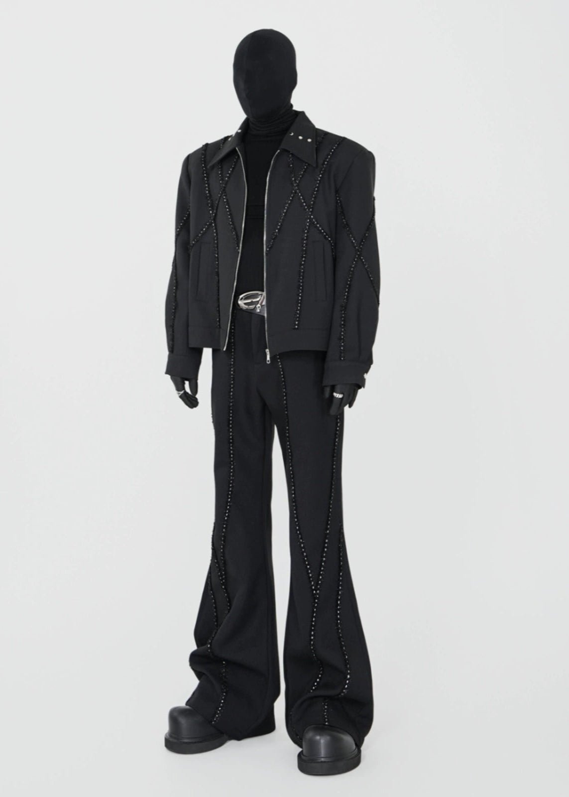 Pearl Studded Flared Pants - Rick Circus