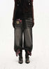 Plaid Print Washed Black Denim Jeans - Rick Circus