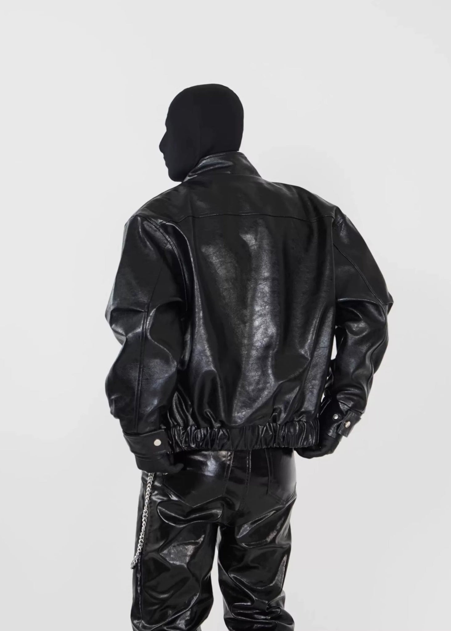 PU Leather Biker Jacket with Dual Zippers and Metal Clip - Rick Circus