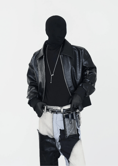 PU Leather Bomber Jacket - Rick Circus