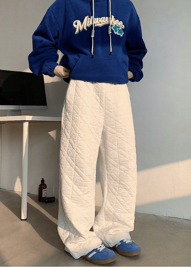 Quilted Wide - Leg Sweatpants - Rick Circus
