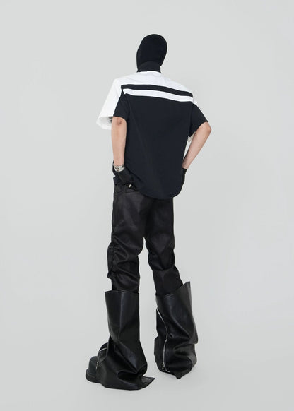 Racing - Inspired Stand Collar Short - Sleeve Shirt - Rick Circus